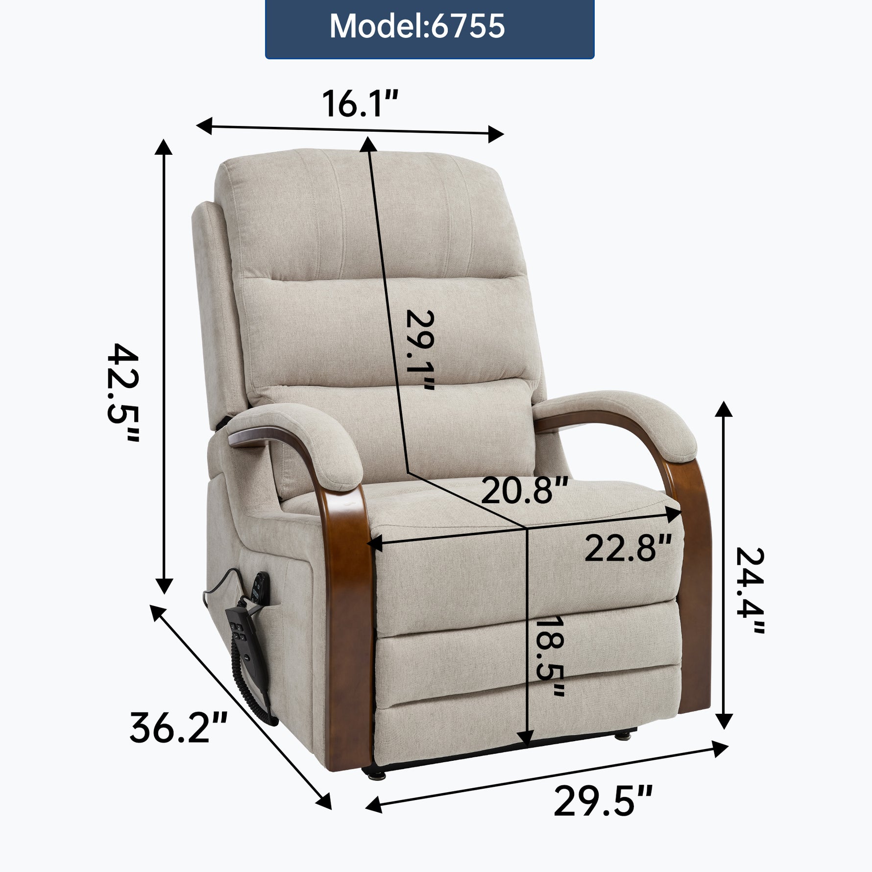 Power Chenille Lift Recliner Chair Dual Motor Infinite Position Up to 350 Pounds detail image 91