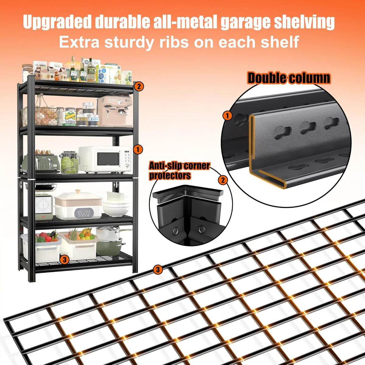 Heavy-Duty Adjustable Metal Storage Shelving Units for workshop, garage, storage, or utility use
