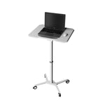 Techni Mobili White Sit-to-Stand Mobile Laptop Cart mobile laptop workstation