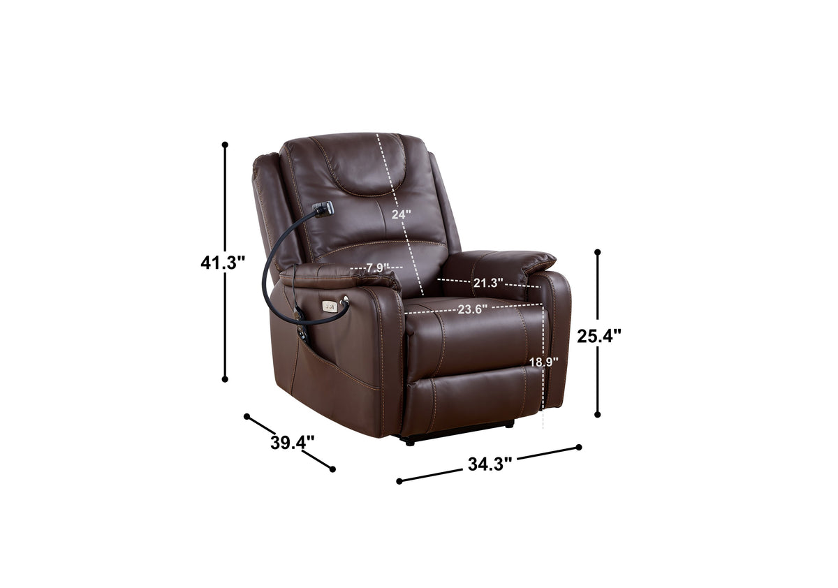 Liyasi Zero Gravity Power Recliner with Massage, Heat & Phone Holder detail image 12
