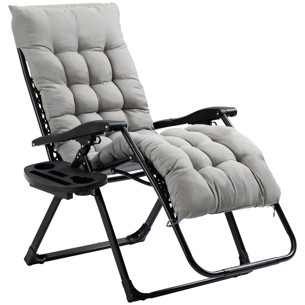 Outsunny Padded Zero Gravity Reclining Lounge Chair detail image 19