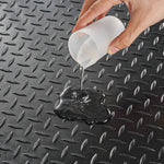 Diamond-Plate Rubber Flooring Roll, 3 mm x 4 ft x 15 ft Garage Floor Mat for workshop, garage, storage, or utility use