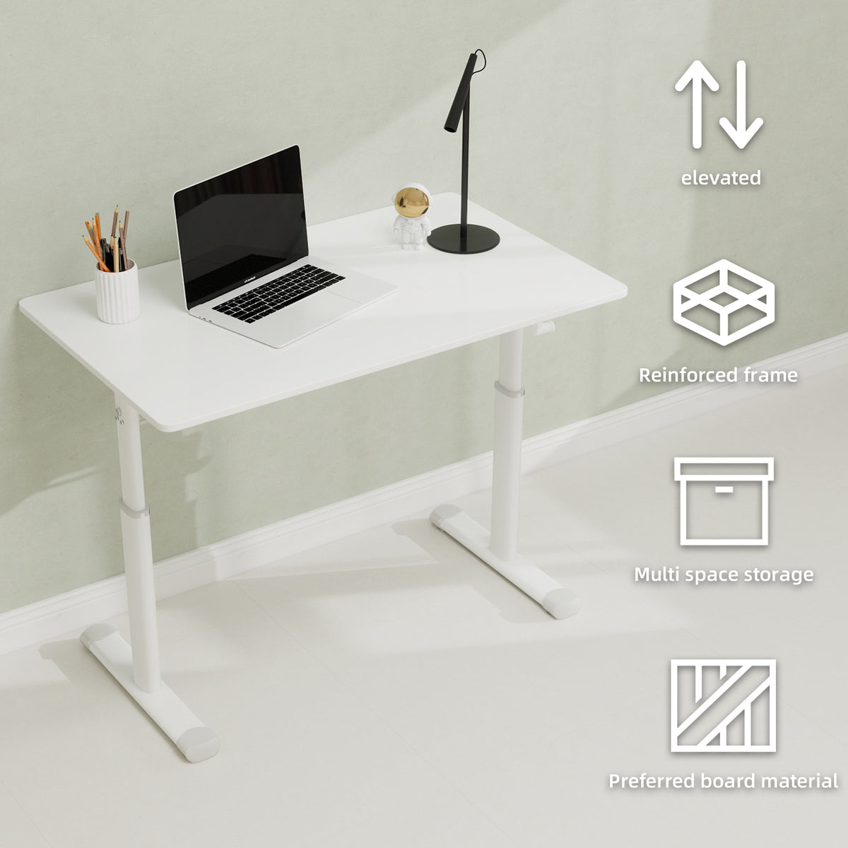 Height Adjustable Study Desk for Home Office workspace desk setup