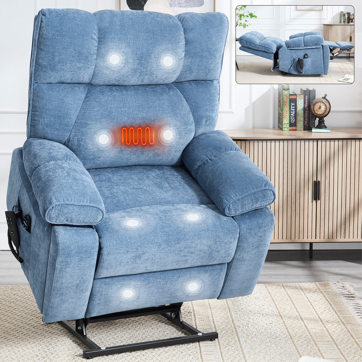 Dual-Motor Power Lift Recliner with Heat & Massage, 350 lb Capacity detail image 59