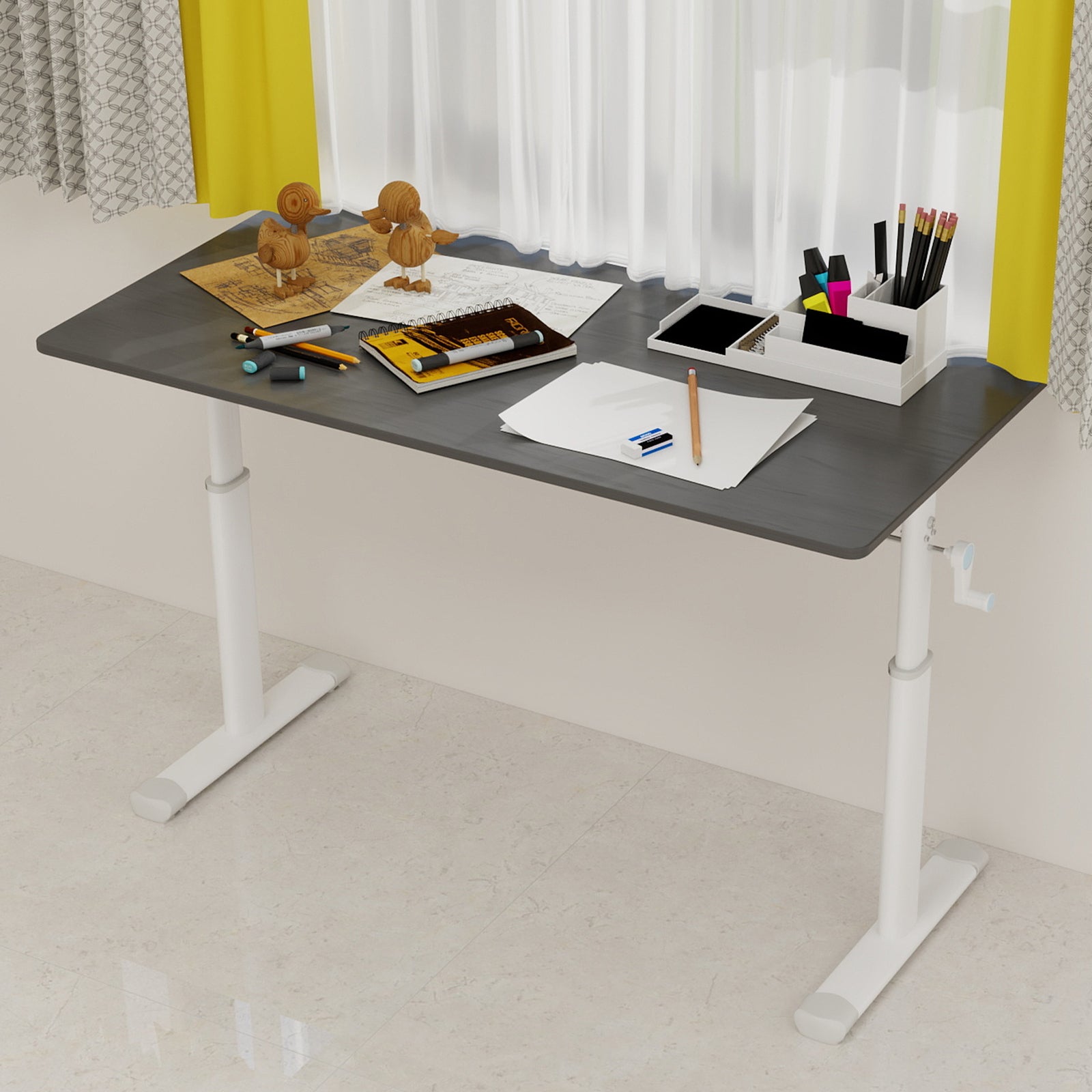 Height Adjustable Study Desk for Home Office workspace desk setup
