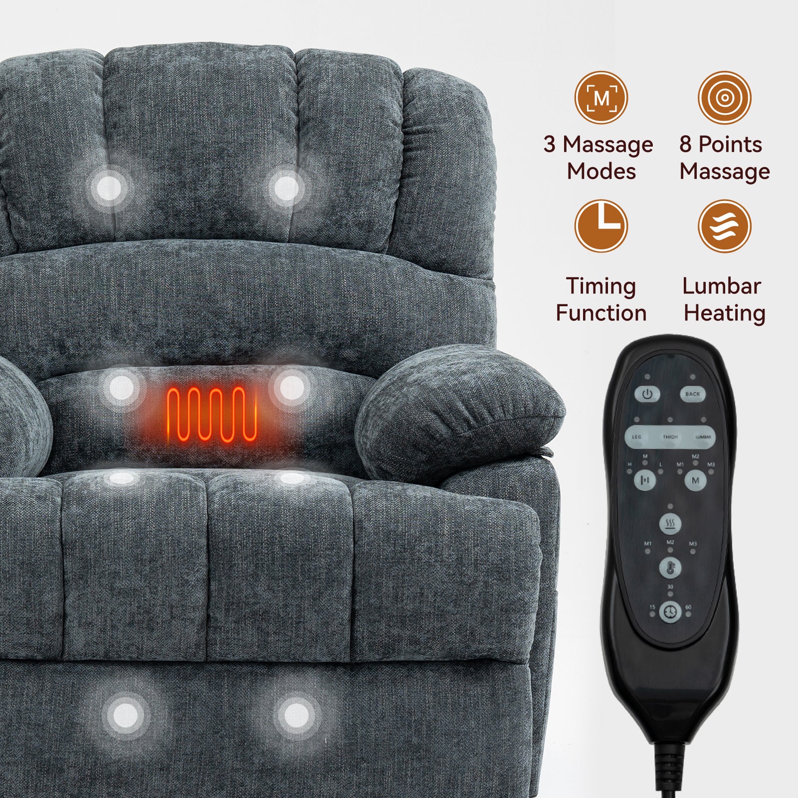 Chenille Power Lift Recliner detail image 28