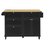 Farmhouse Kitchen Island with Drop Leaf, Power Outlet & 2 Seats product view 51