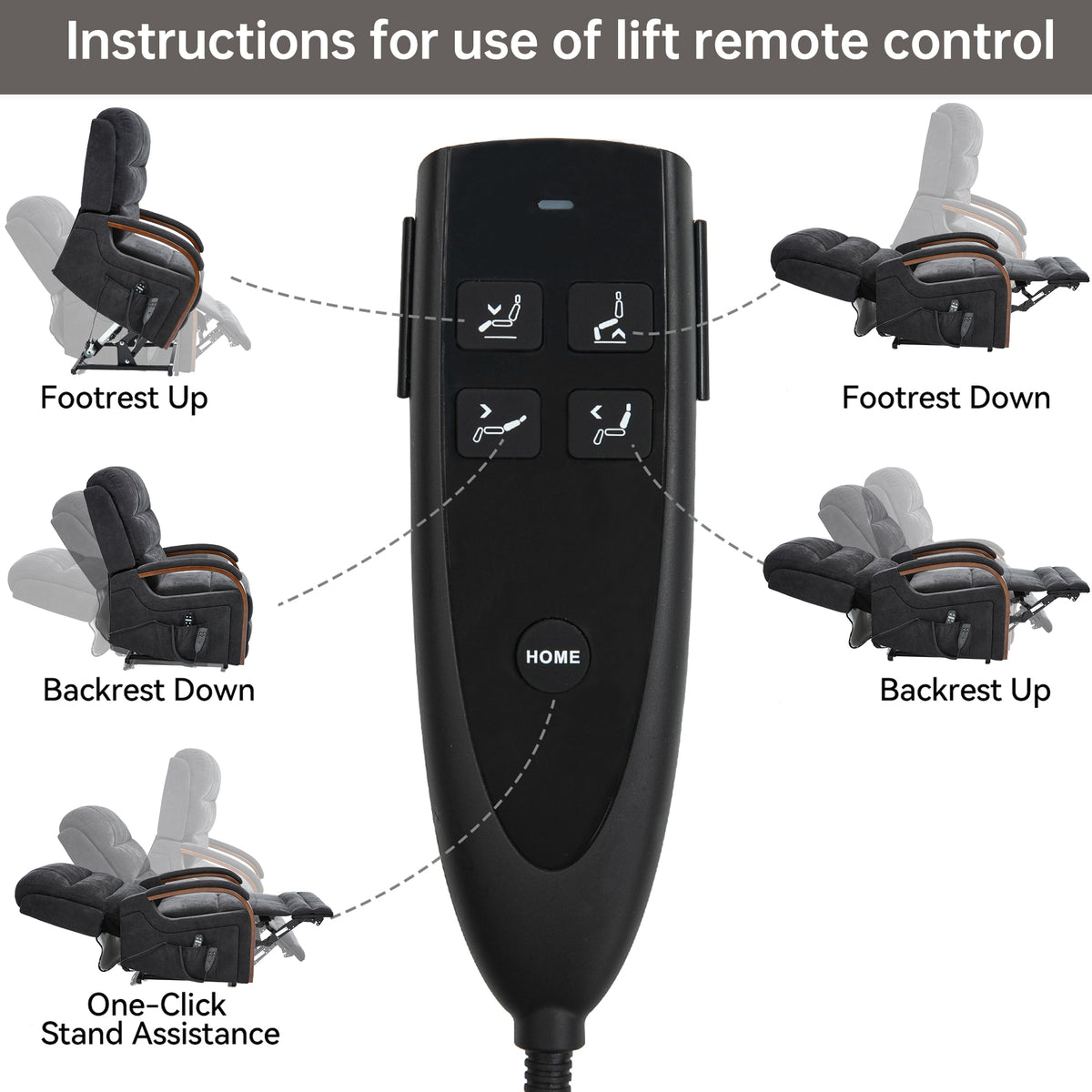 Power Chenille Lift Recliner Chair Dual Motor Infinite Position Up to 350 Pounds detail image 63