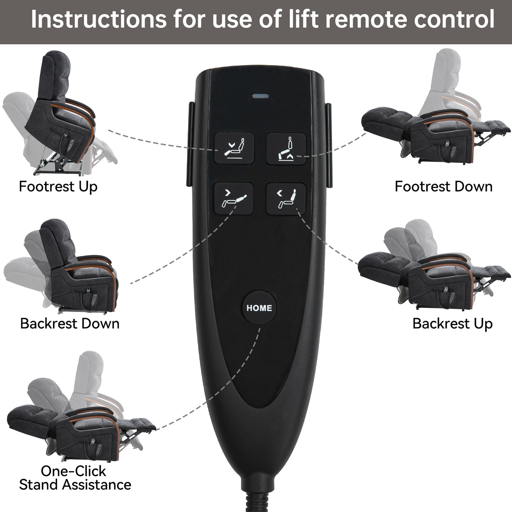 Power Chenille Lift Recliner Chair Dual Motor Infinite Position Up to 350 Pounds detail image 63