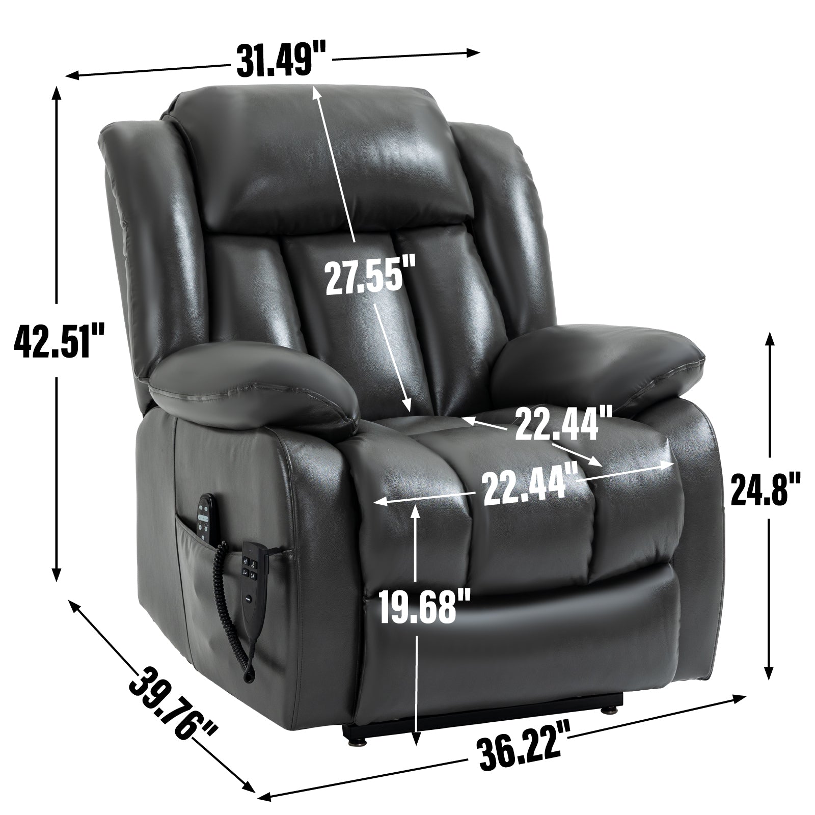 Dual-Motor Power Lift Heat & Massage Recliner detail image 56