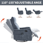 Heat Massage Manual Recliner Chair with Rocker and Swivel in Fabric for Living Room detail image 25