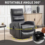 Heat Massage Manual Recliner Chair with Rocker and Swivel in Fabric for Living Room detail image 3
