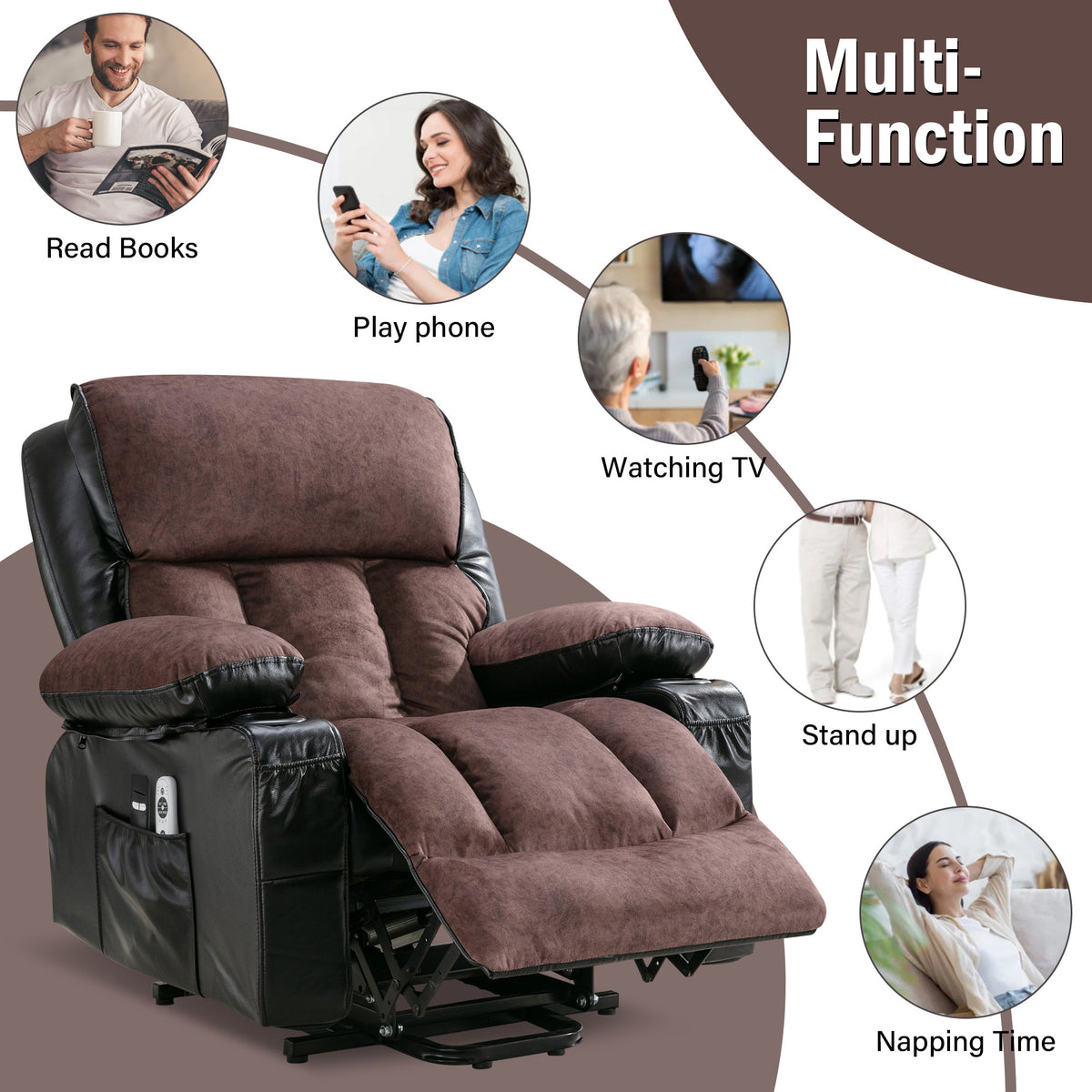 Power Lift Massage Recliner with Heat and Vibration detail image 21