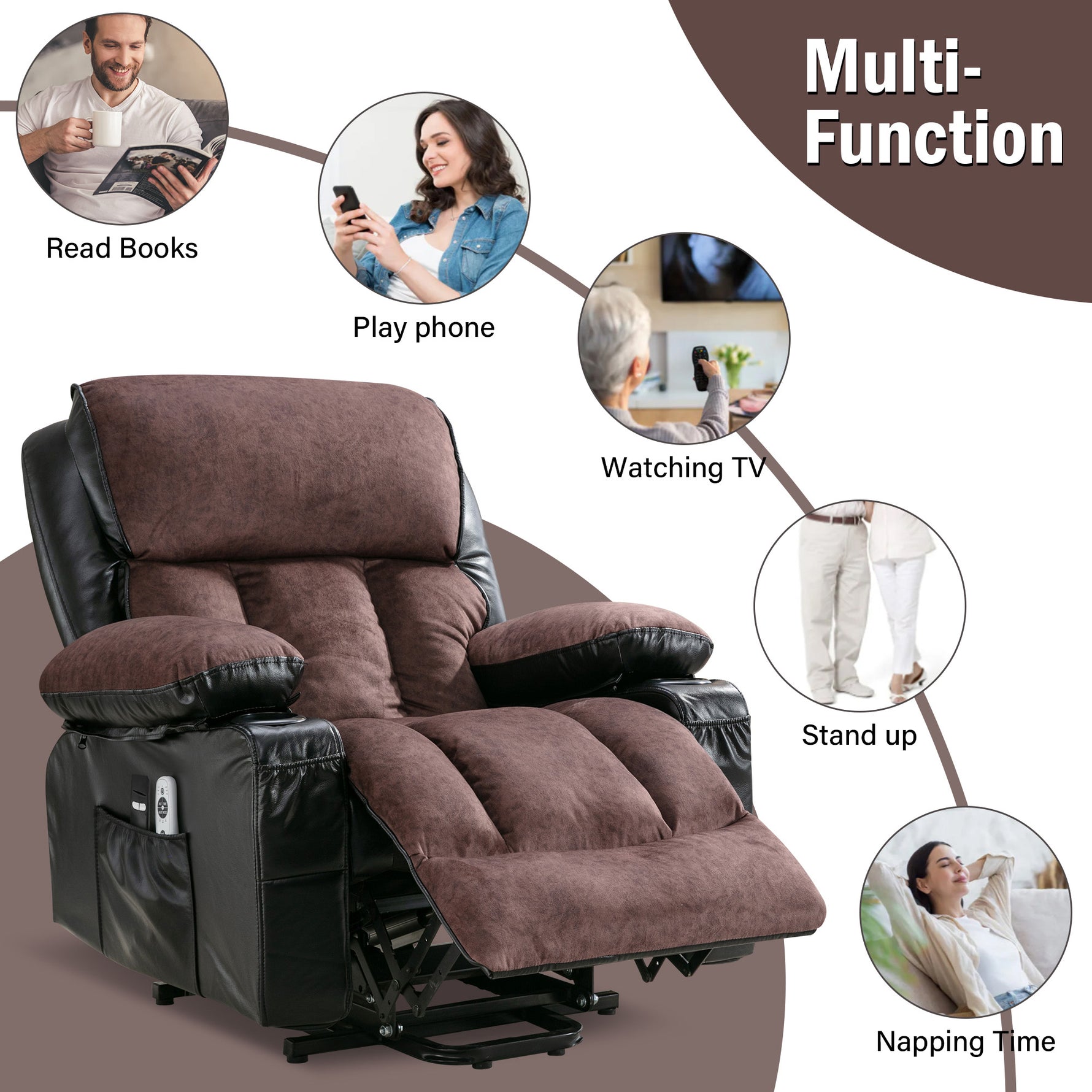 Power Lift Massage Recliner with Heat and Vibration detail image 21