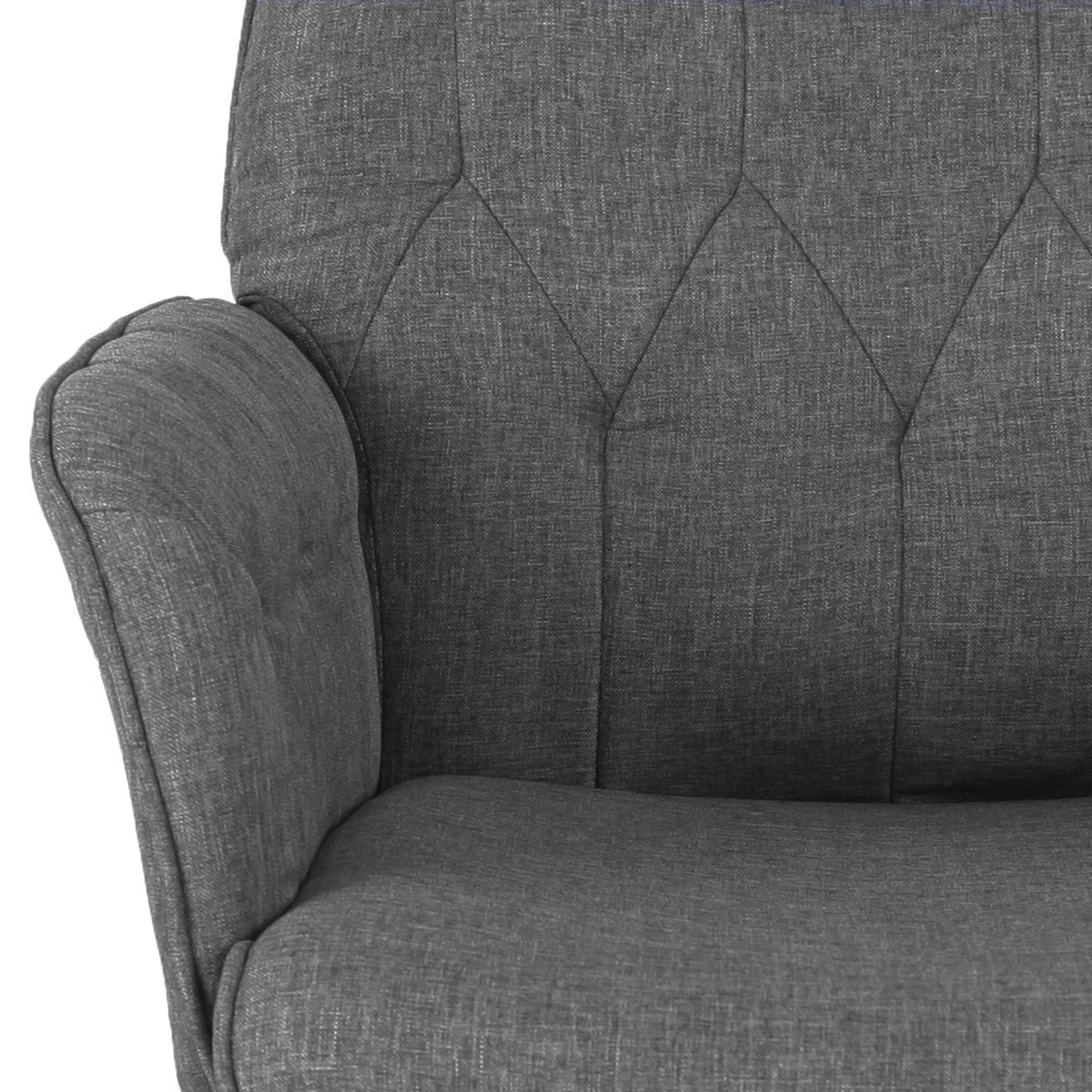 Techni Mobili Modern Upholstered Tufted Office Chair with Arms, Grey for home office seating