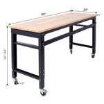 60" Rolling Adjustable Workbench workshop project bench
