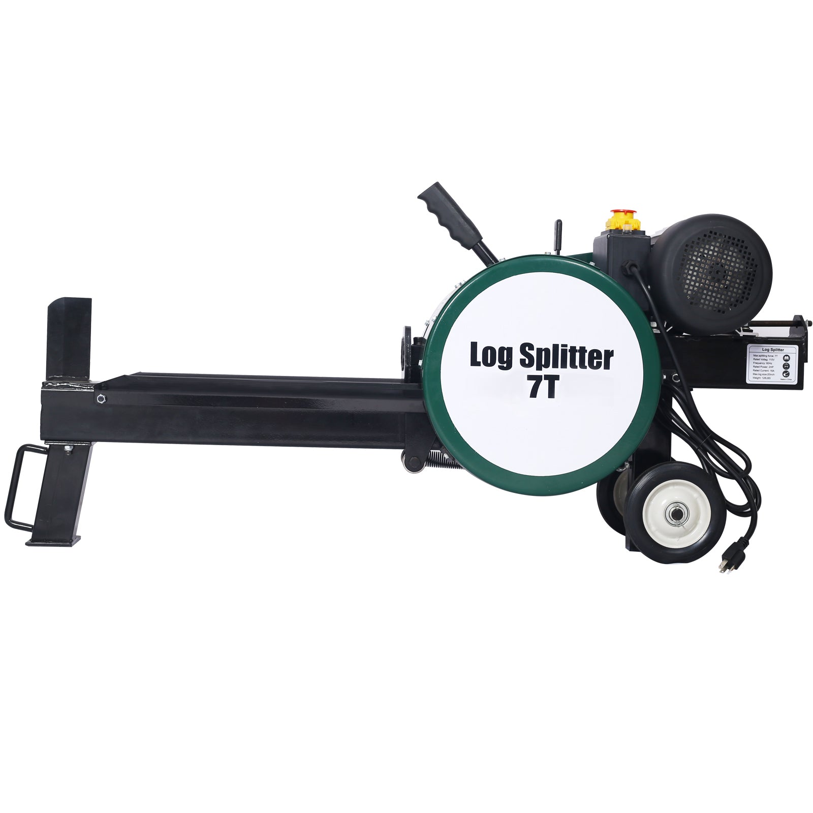 7-Ton Portable Electric Horizontal Log Splitter for workshop, garage, storage, or utility use