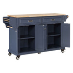 Rubberwood Drop-Leaf Kitchen Cart with 3 Drawers product view 44