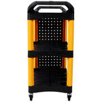 3-Tier Rolling Auto Detail Cart with Panel & Hooks for workshop, garage, storage, or utility use