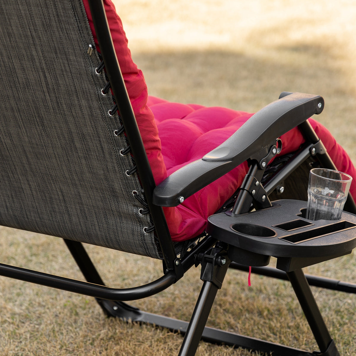Outsunny Padded Zero Gravity Reclining Lounge Chair detail image 8