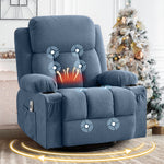 Swivel Rocker Recliner Chair with Vibration Massage, Heat, USB Port and Cup Holderrs detail image 24