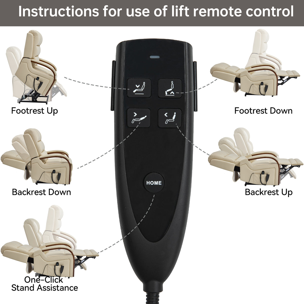 Dual-Motor Leather-Air Power Lift Recliner detail image 25