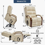 Dual-Motor Leather-Air Power Lift Recliner detail image 21