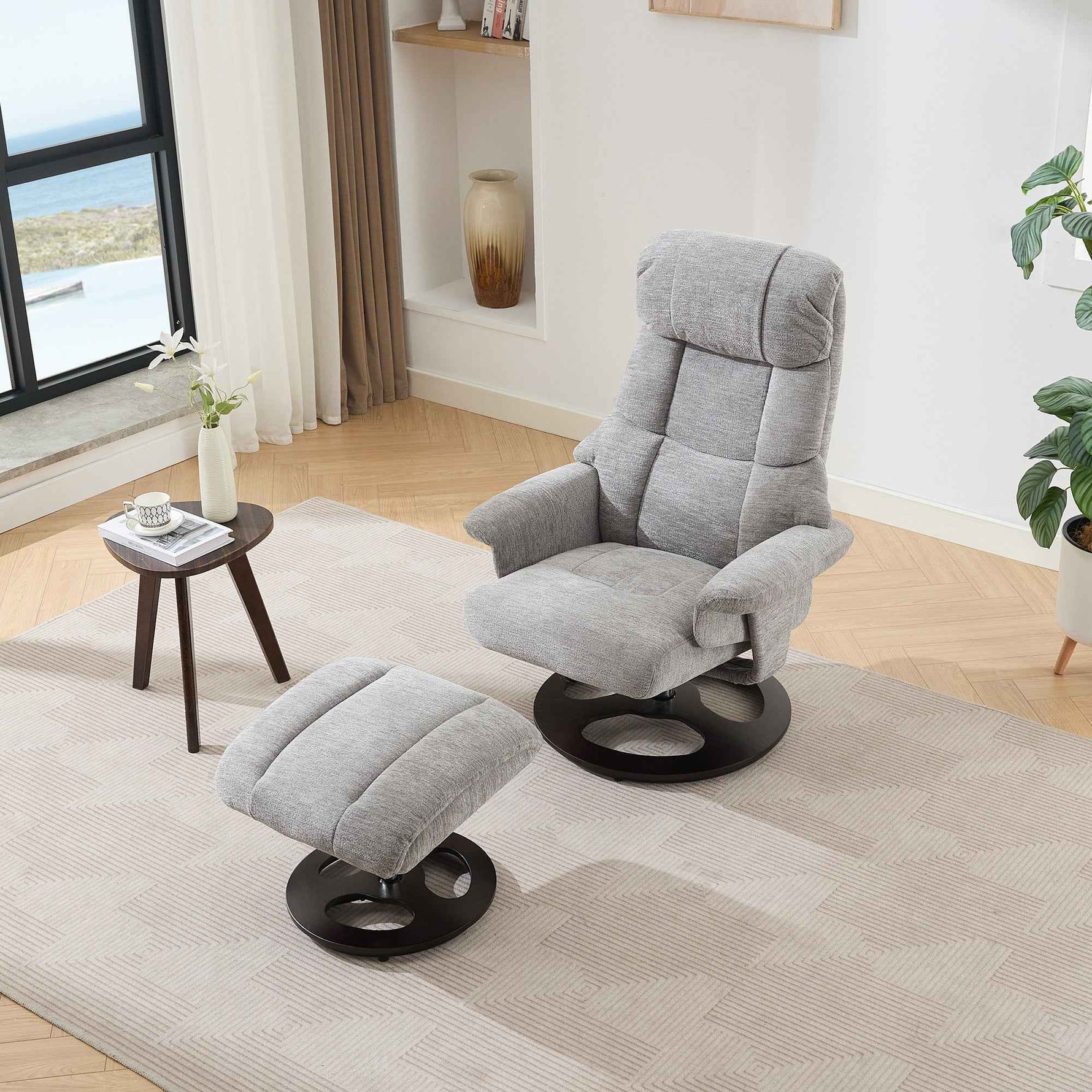 Ergonomic Recliner Chair with Ottoman - 360° Swivel Massage Lounge detail image 48