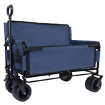 3-in-1 Folding Wagon Cart with Bench Seat & Storage for workshop, garage, storage, or utility use