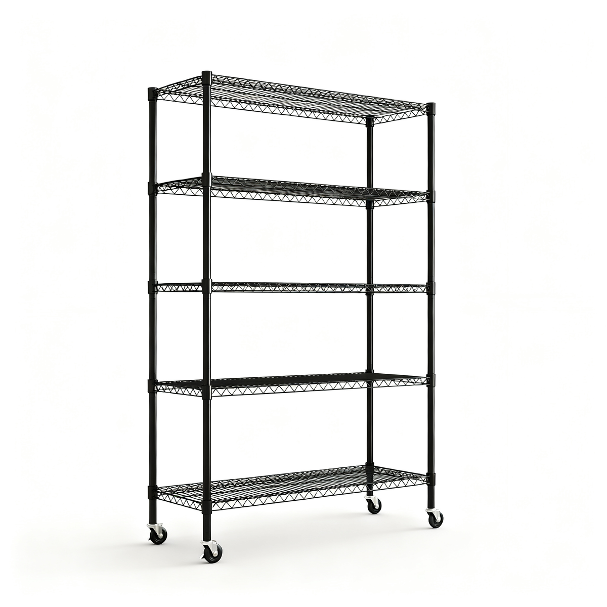 Heavy-Duty Adjustable Wire Shelving Unit with Wheels & Levelers for workshop, garage, storage, or utility use