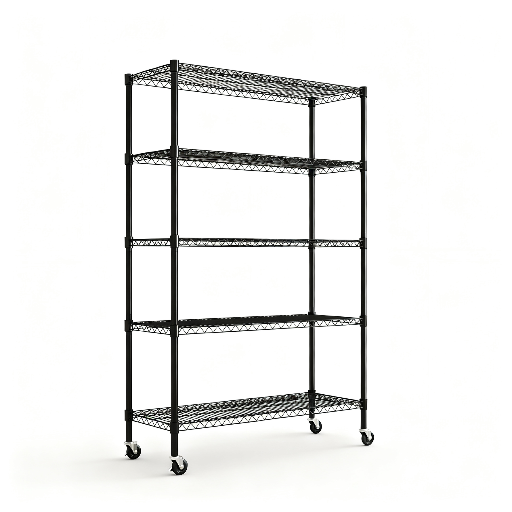 Heavy-Duty Adjustable Wire Shelving Unit with Wheels & Levelers for workshop, garage, storage, or utility use