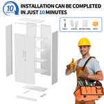 Locking Steel Garage Storage Cabinet with 4 Adjustable Shelves for workshop, garage, storage, or utility use