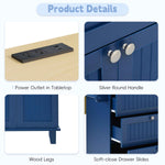 Farmhouse Kitchen Island with Drop Leaf, Power Outlet & 2 Seats product view 5