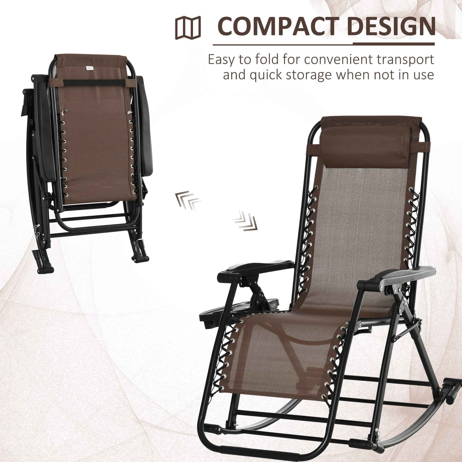 Folding Zero Gravity Rocking Lounge Chair detail image 2