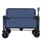 3-in-1 Folding Wagon Cart with Bench Seat & Storage for workshop, garage, storage, or utility use
