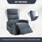Heat Massage Manual Recliner Chair with Rocker and Swivel in Fabric for Living Room detail image 18