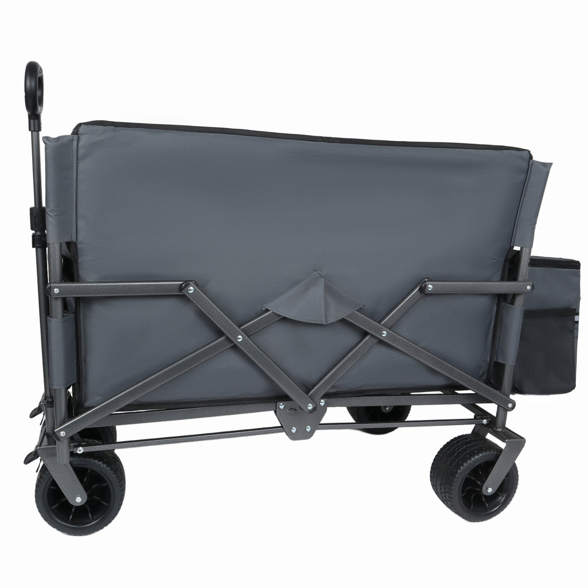 3-in-1 Folding Wagon Cart with Bench Seat & Storage for workshop, garage, storage, or utility use