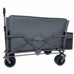 3-in-1 Folding Wagon Cart with Bench Seat & Storage for workshop, garage, storage, or utility use