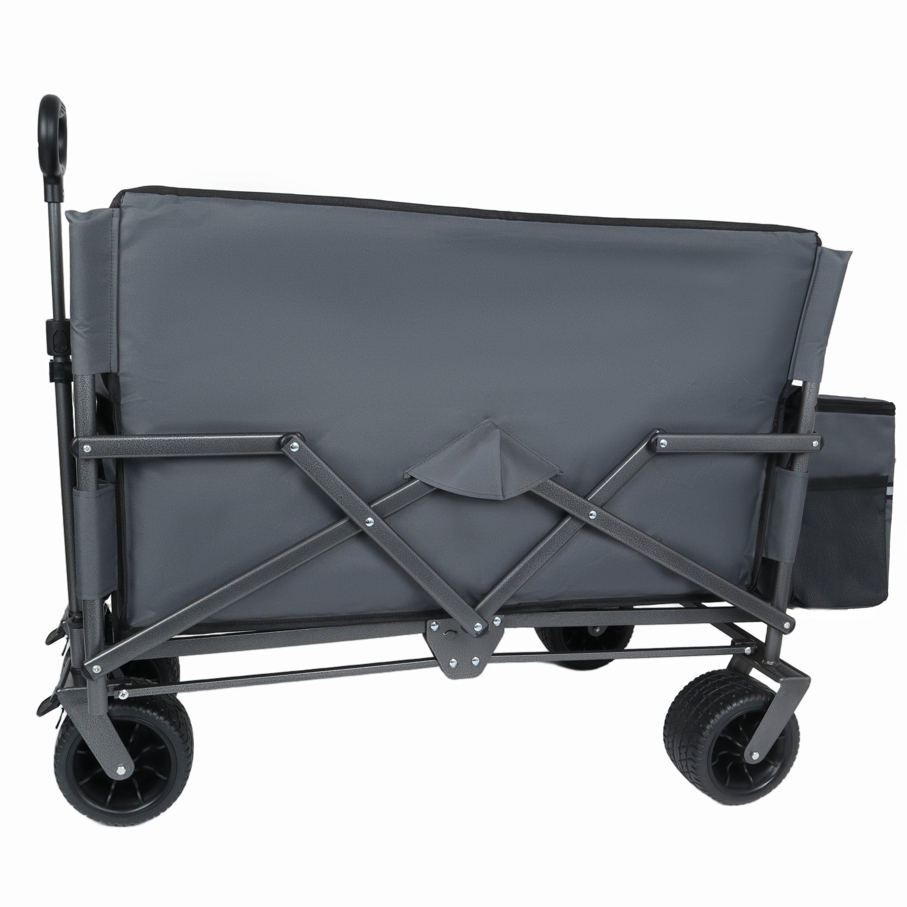 3-in-1 Folding Wagon Cart with Bench Seat & Storage for workshop, garage, storage, or utility use