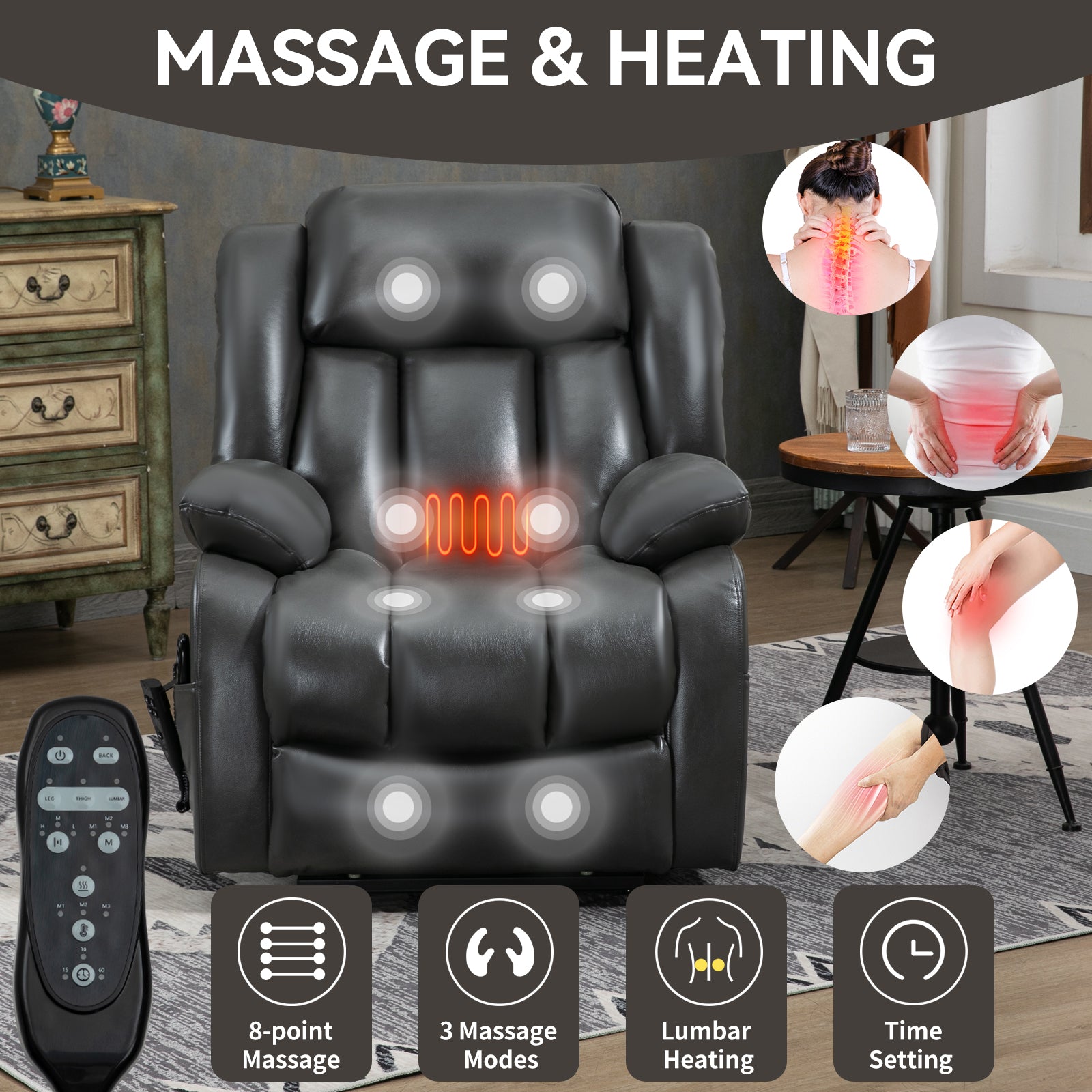 Dual-Motor Power Lift Heat & Massage Recliner detail image 48