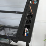 Hand Crank Adjustable Drafting Table with Drawers & Stool hobby and puzzle table