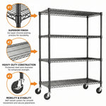 2640 lb Industrial 4-Tier Metal Shelving Unit for workshop, garage, storage, or utility use