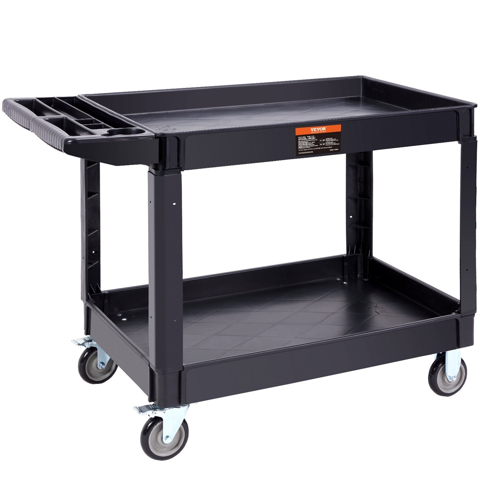 Heavy-Duty Rolling Utility Service Cart with 360° Swivel Wheels for workshop, garage, storage, or utility use