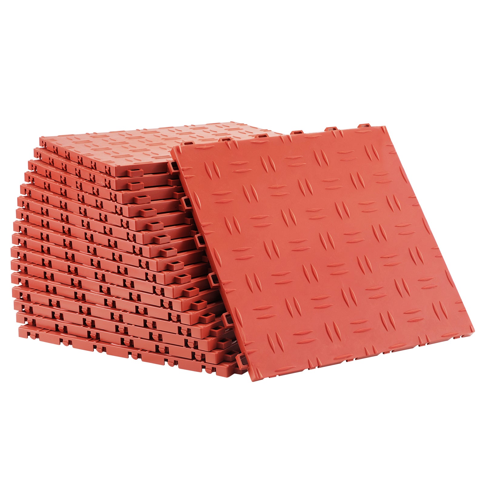 PVC Interlocking Drainage Garage Floor Tiles, 12" x 12" x 0.5" for workshop, garage, storage, or utility use