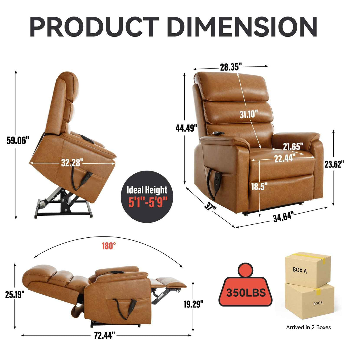 Dual-Motor Power Lift Heat & Massage Recliner detail image 22