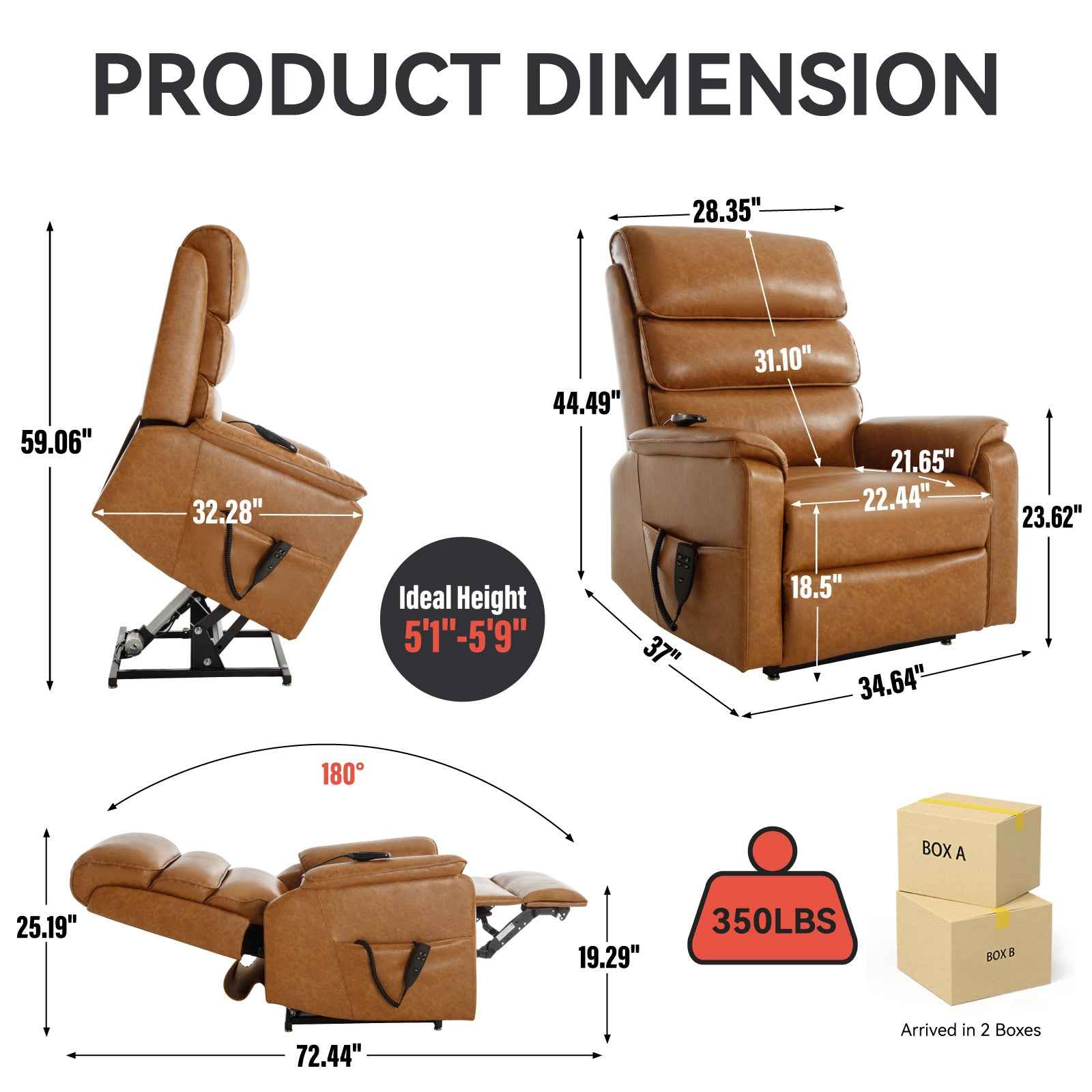 Dual-Motor Power Lift Heat & Massage Recliner detail image 22