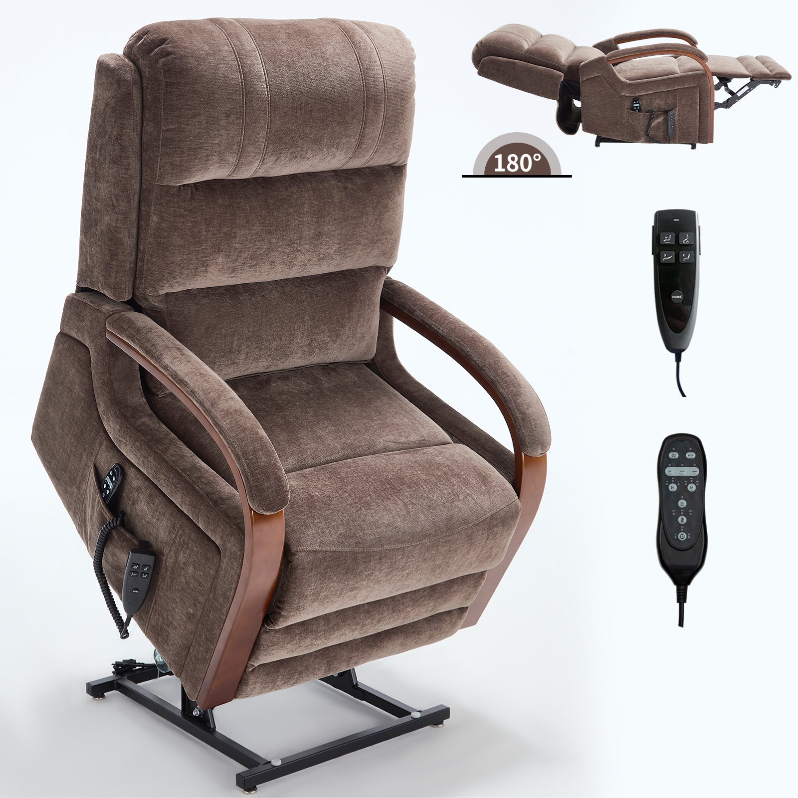 Power Chenille Lift Recliner Chair Dual Motor Infinite Position Up to 350 Pounds detail image 30