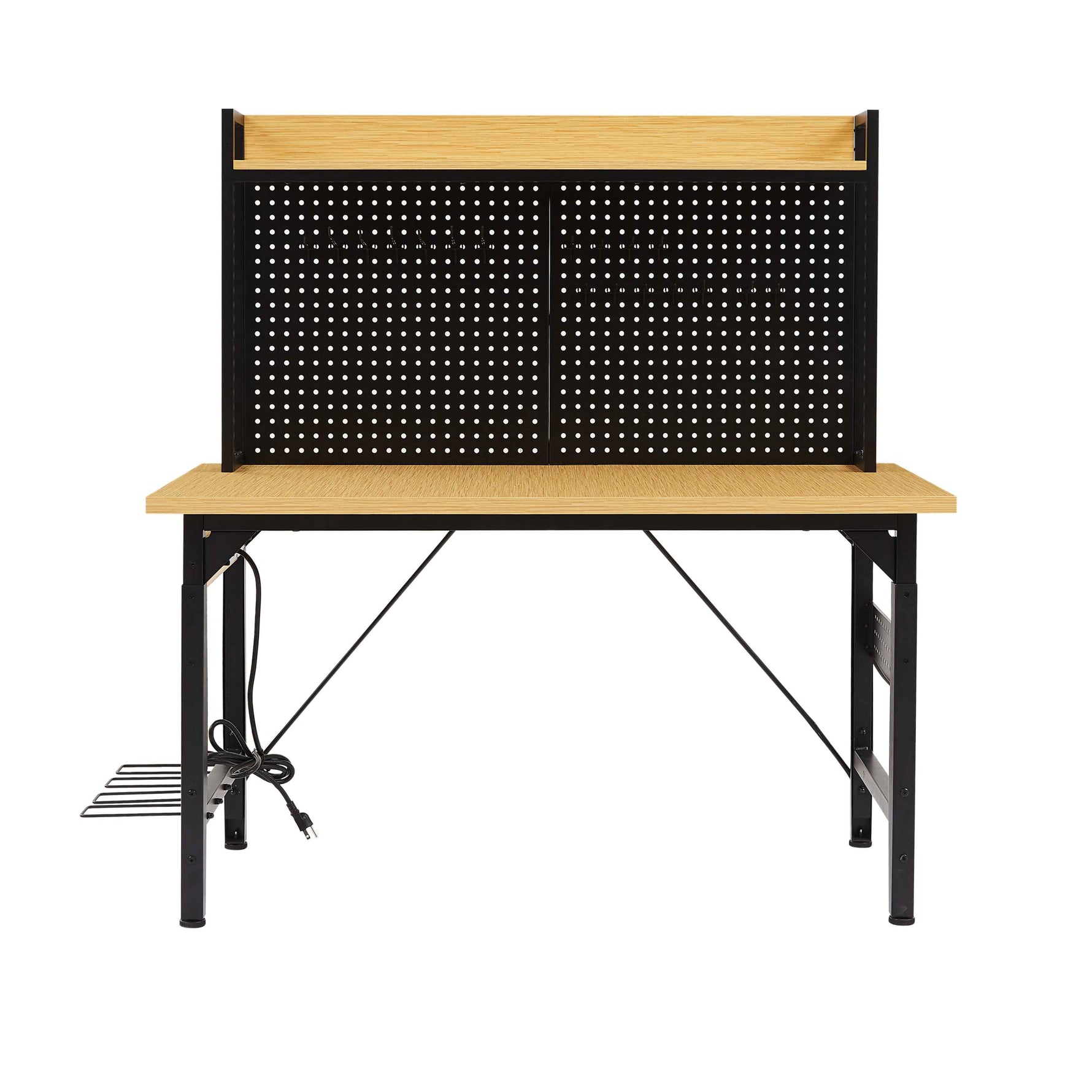 Heavy-Duty Adjustable Workbench with Pegboard & Wheels workshop project bench