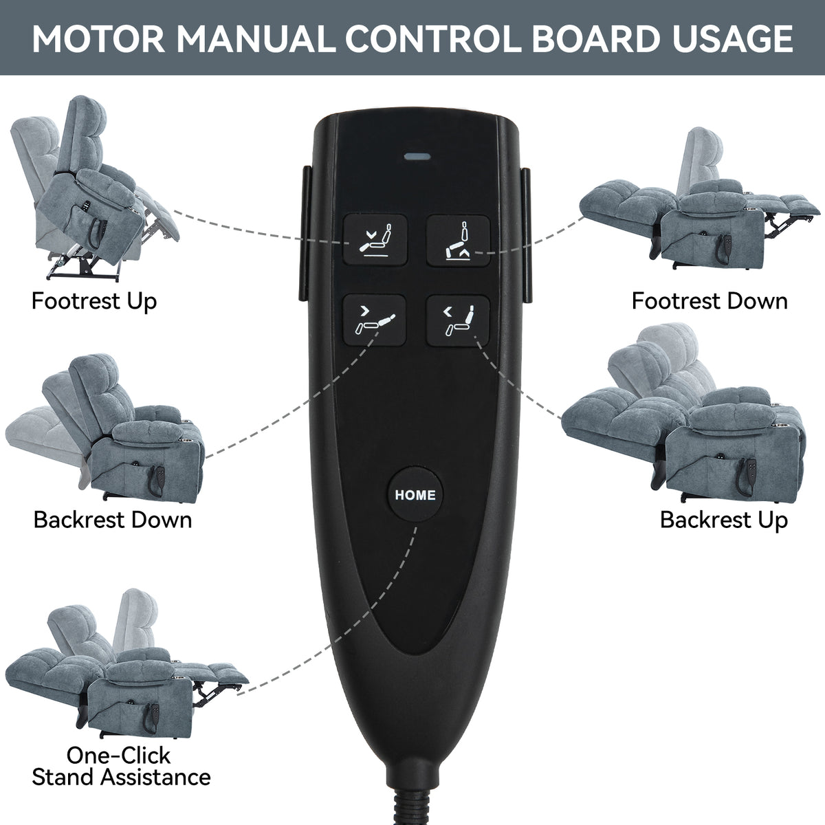 Chenille Dual-Motor Power Lift Recliner, 350 lb Capacity detail image 64