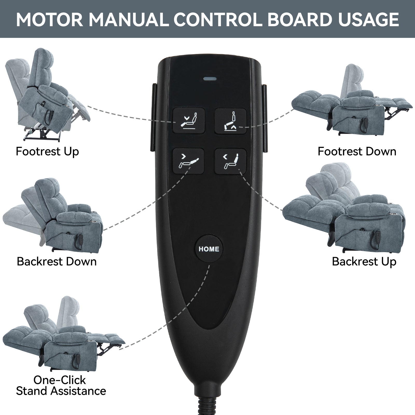 Chenille Dual-Motor Power Lift Recliner, 350 lb Capacity detail image 64